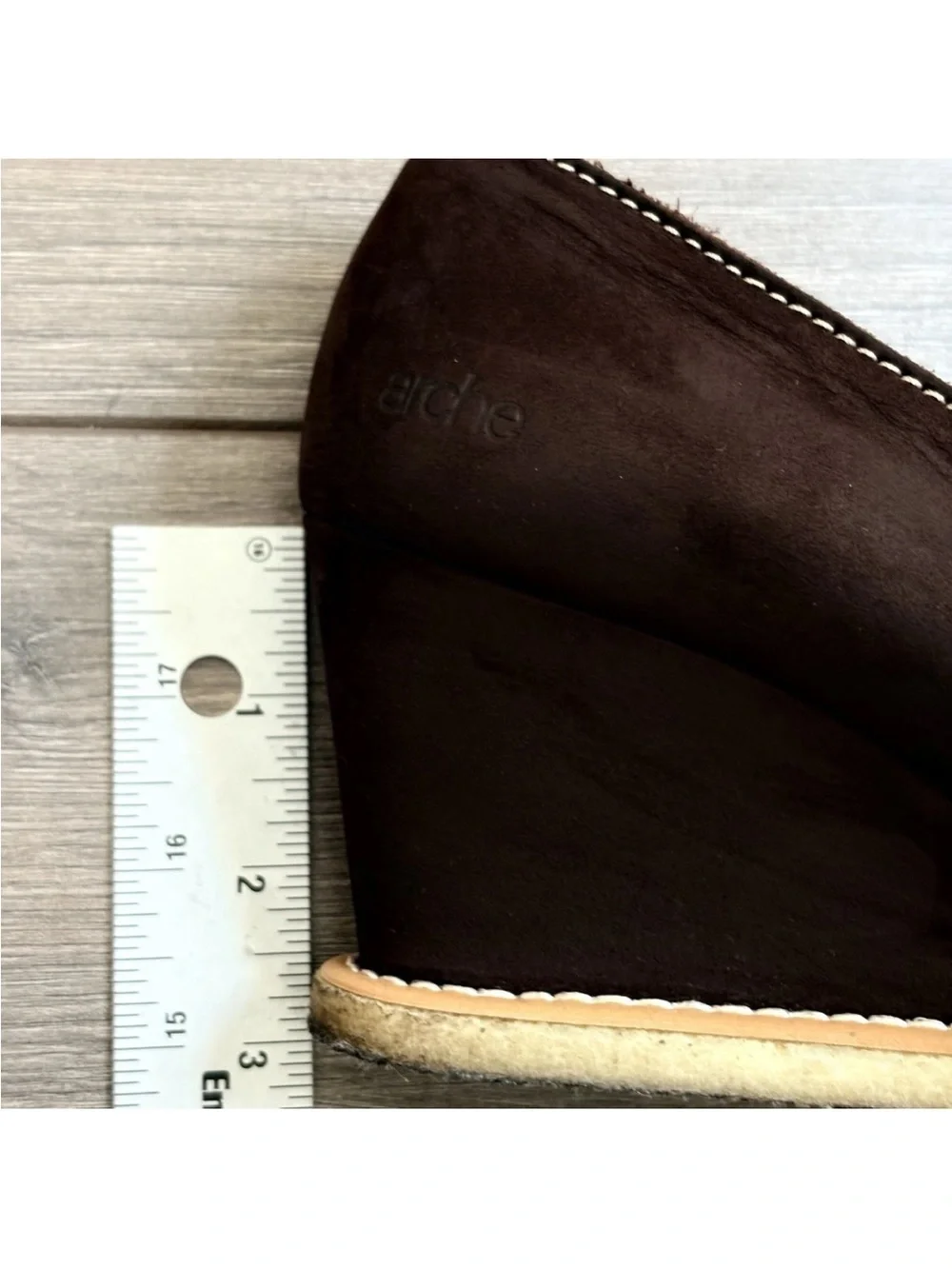 Arche Suede Wedge Loafers Sz 37.5 / 6.5 Chocolate Brown France Comfort Academia